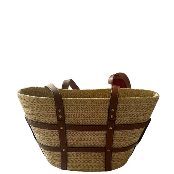 Handbags - Rattan Leather‎ Tote Bag Double Strap